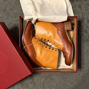 Brown Lace Up Heeled Boots.  Size 9  Gently used, only worn a few times.